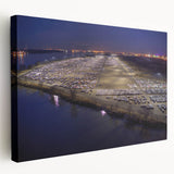 Delaware landscape on large stretched canvas, featuring soft green and blue tones, suitable for kitchen wall art.