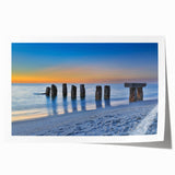 Rolled print of Florida Keys scenery with vibrant blue and green tones, ideal for art wall dining room.