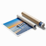 Extra large rolled print of Florida Keys scenery with vibrant ocean blues and greens, ideal for classy bathroom wall art.