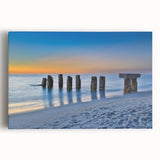 Black and white stretched canvas of the Florida Keys scenery, ideal for kitchen wall art.