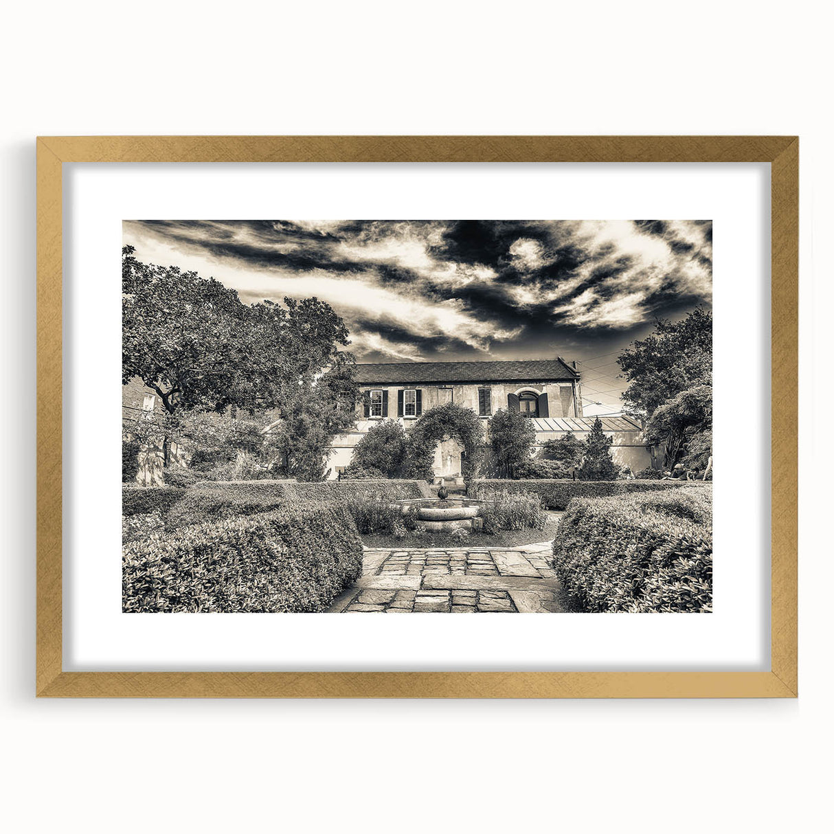 Extra large abstract art print of Savannah scenery in textured style, featuring muted earth tones on a framed canvas.