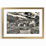 Extra large abstract art print of Savannah scenery in textured style, featuring muted earth tones on a framed canvas.