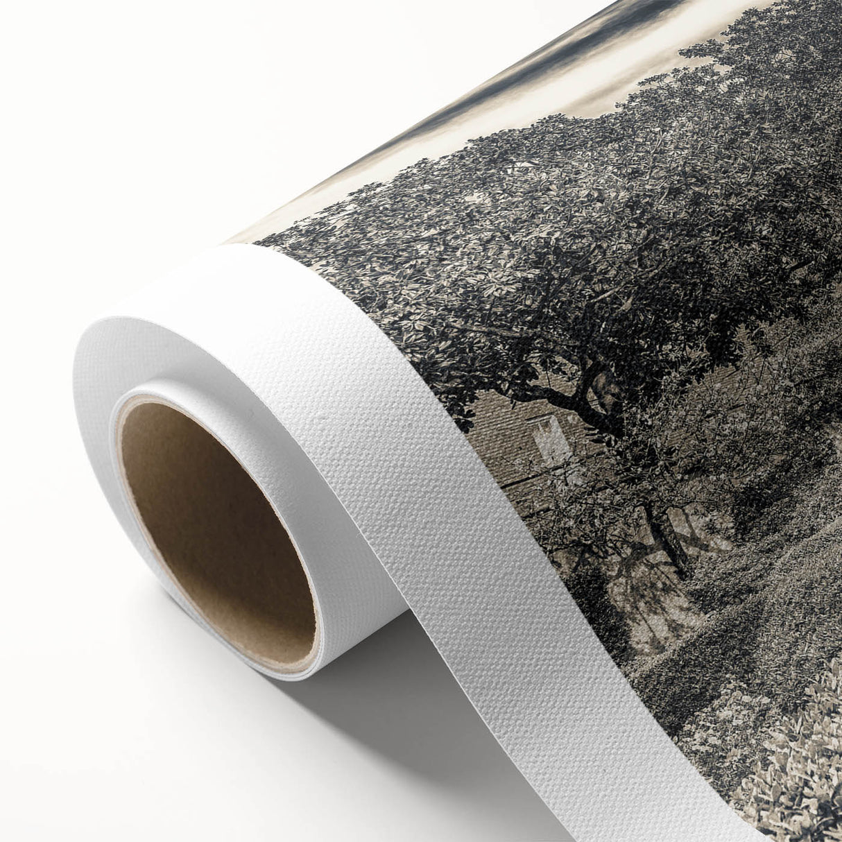 Art Deco style poster of Savannah, Georgia, with soft peach and green tones on rolled canvas, ideal for nursery wall art.