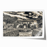 Rolled print of Savannah, Georgia, featuring floral designs in soft pastel shades, suitable as art wall dining room decor.