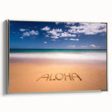 Framed canvas landscape art of Kauai, Hawaii in vibrant colors, ideal for living room decor.