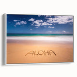 Vintage poster art of Kauai, Hawaii, featuring colorful scenery on a large framed canvas, suitable for living room decor.