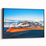 Black and white framed canvas of a Maui landscape, ideal for bedroom wall art in vintage poster style.