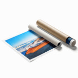 Extra large rolled print of Maui scenery with vibrant floral art, ideal for classy bathroom or large living room decor.