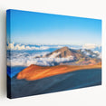 Large art print of a Maui, Hawaii landscape on stretched canvas, featuring vivid blue and green tones.