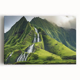 Black and white photograph of Oahu's coastline on stretched canvas, ideal for kitchen wall art.