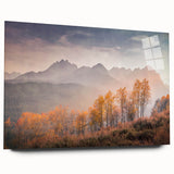 Large abstract wall art depicting Idaho scenery in muted earth tones on acrylic glass.