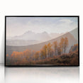Large abstract wall art depicting an Idaho scenery in muted earth tones on a framed acrylic, suitable for modern decor.