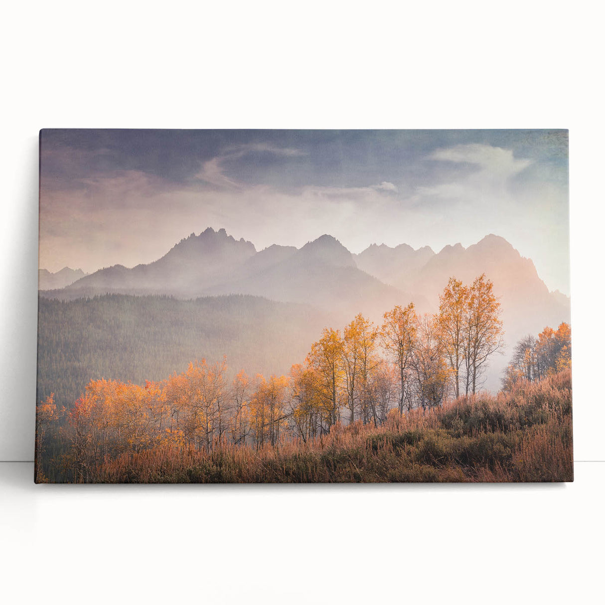 Black and white stretched canvas of Idaho scenery, ideal for kitchen wall art or bedroom ambiance.