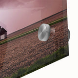 Large abstract acrylic print of Iowa scenery in muted earth tones, ideal for dining room art.