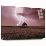 Acrylic print of an abstract Iowa landscape in muted earth tones, suitable for bedroom or dining room decor.