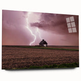 Large abstract wall art depicting Iowa scenery in muted earth tones on acrylic glass.