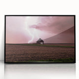 Large abstract wall art depicting a stylized Iowa landscape in black and white tones, framed in acrylic.