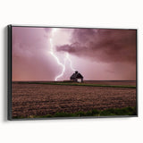 Black and white framed canvas of a vintage Iowa landscape, ideal for bedroom wall art.