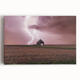 Black and white photography print of Iowa scenery on large stretched canvas, suitable for kitchen wall art.
