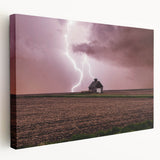 Large canvas print of a serene Iowa landscape in soft green and blue hues, suitable for kitchen wall art.