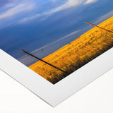 Art deco poster of Kansas scenery on rolled canvas, featuring muted earth tones, ideal for dining room wall art.