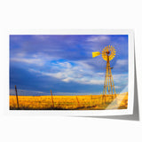 Extra large rolled print of Kansas scenery with vibrant floral elements, ideal for art wall dining room.
