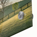 Large abstract wall art of Kentucky scenery in mid-century modernist style on acrylic glass, suitable for dining room decor.