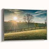 Landscape art painting of Kentucky scenery on framed canvas.