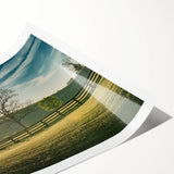 Extra large wall art featuring line art flowers in muted earth tones on a rolled canvas.