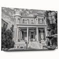 Acrylic print of a large abstract depiction of New Orleans in muted earth tones, ideal for dining room decor.