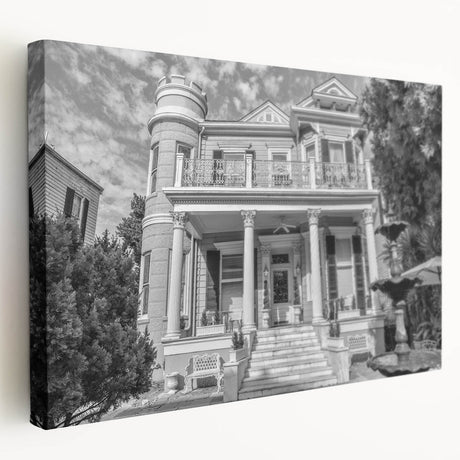 New Orleans street scene on a large stretched canvas with vibrant colors, ideal for kitchen wall art.