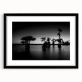 Extra large abstract art print of a textured, colorful Louisiana scenery in a black frame, ideal for living room decor.