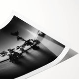 Extra large wall art featuring line art flowers in muted tones on a rolled canvas, ideal for large living room decor.