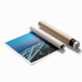 Extra large rolled print featuring a serene Maine landscape with soft floral elements, ideal for classy bathroom wall art.