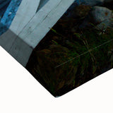 Black and white landscape art painting of a Maine scenery on a large stretched canvas, suitable for bedroom wall decor.