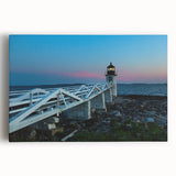 Black and white photograph of Maine scenery on large stretched canvas, suitable for kitchen wall art.