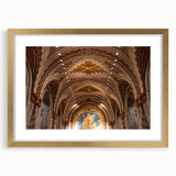 Extra large abstract art print of Detroit skyline in textured gold frame, ideal for living room decor.