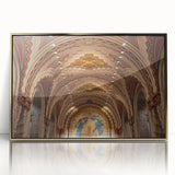 Framed acrylic print of Detroit skyline in gold and black tones, suitable for modern art wall decor.