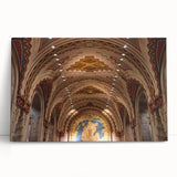 Black and white stretched canvas of Detroit skyline, ideal for kitchen wall art or bedroom ambiance.