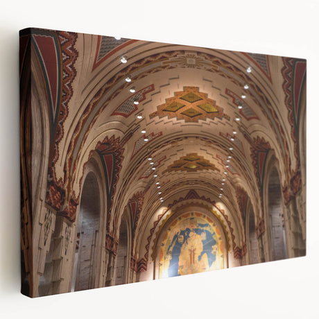 Detroit skyline in muted gray tones on a large stretched canvas, ideal for kitchen wall art.