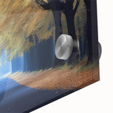Large abstract wall art of Minneapolis skyline in muted gray and blue tones on acrylic glass, suitable for dining room decor.