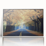 Acrylic print of Minneapolis skyline in muted gray and blue tones, framed in white, ideal for modern art wall decor.