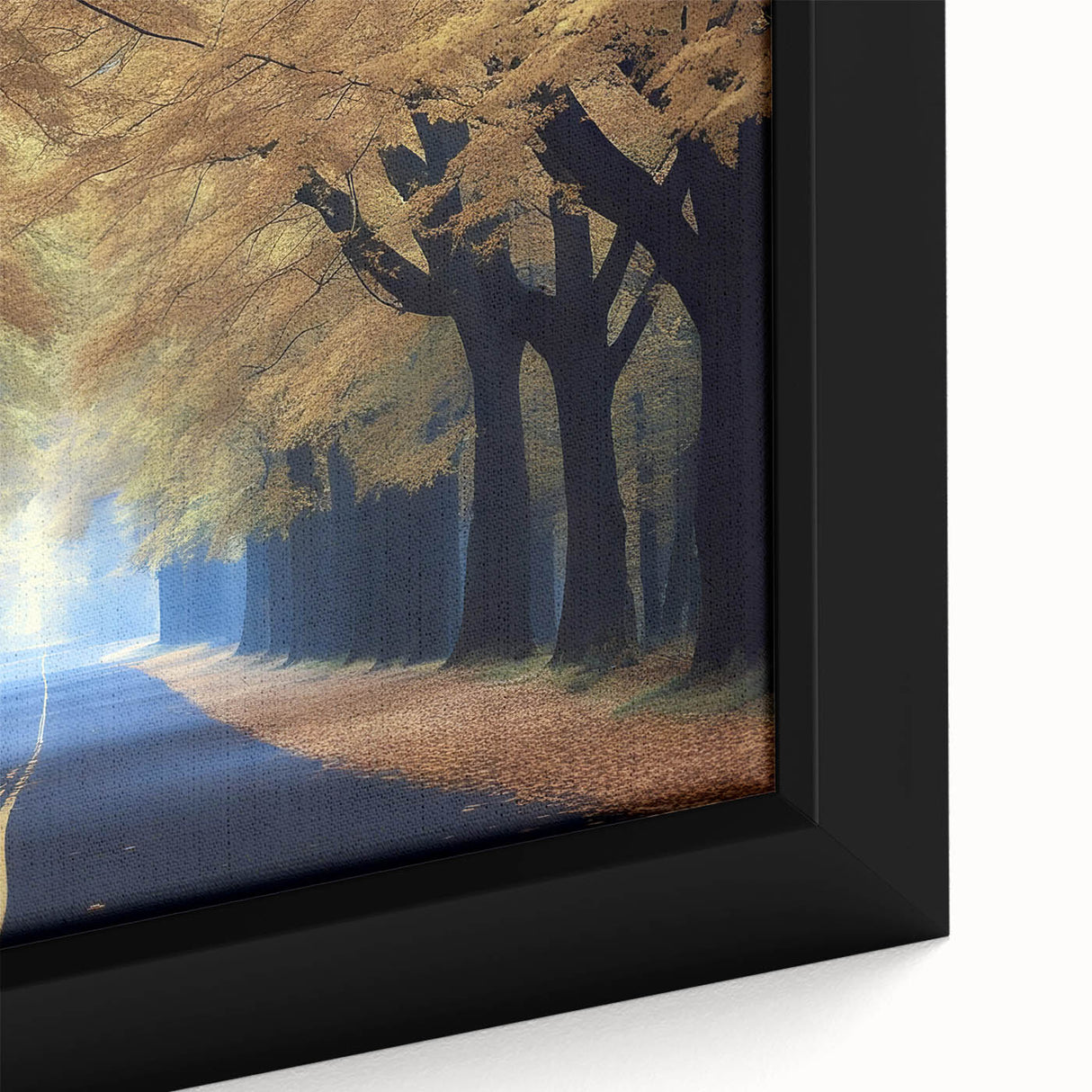 Close-up of extra large framed canvas featuring a textured Minneapolis skyline in black with colorful accents.