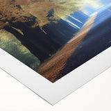 Art deco poster of Minneapolis skyline in muted blue tones on rolled canvas, suitable for dining room wall art.