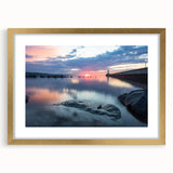 Extra large abstract art print of Minnesota scenery in gold frame, featuring textured brush strokes in earth tones.