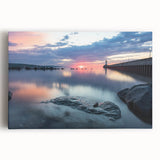 Black and white large art print of Minnesota scenery on stretched canvas, ideal for kitchen wall art.