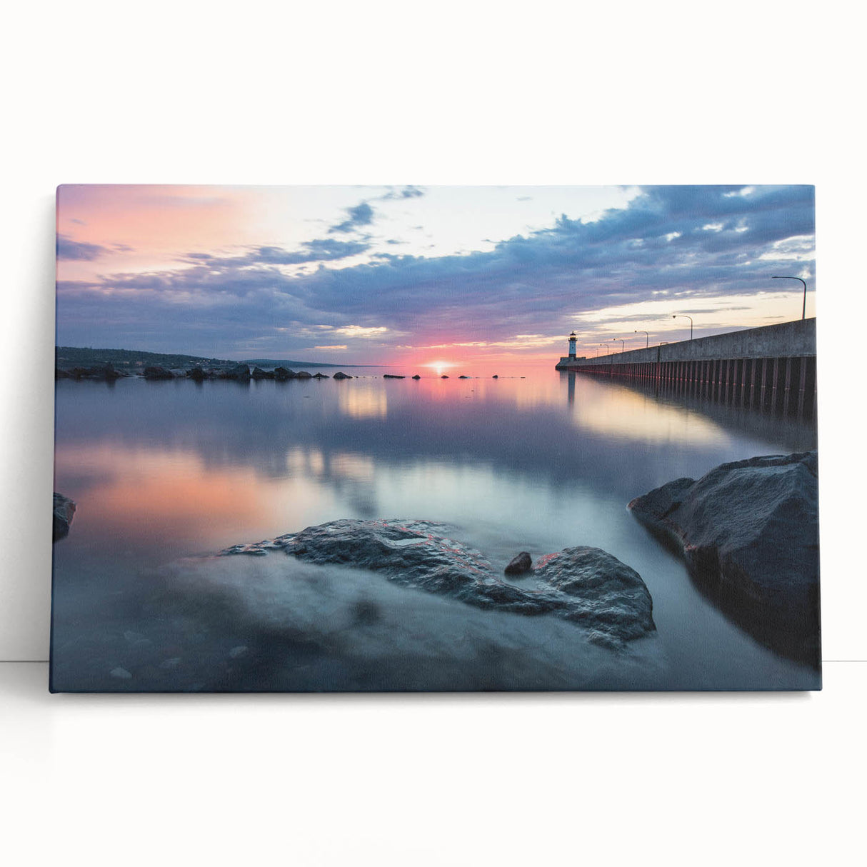 Large black and white photo of Minnesota scenery on stretched canvas, ideal for kitchen wall art or bedroom ambiance.