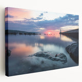 Landscape painting of Minnesota scenery on stretched canvas, featuring earth tones, ideal for kitchen wall art.