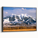 Black and white landscape art painting of Montana on framed canvas, suitable for bedroom wall decor.