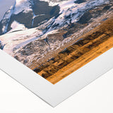 Art deco poster of Montana scenery in muted earth tones on rolled canvas, suitable for dining room wall art.